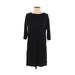 Zara W&B Collection Casual Dress - Shift Crew Neck 3/4 sleeves: Black Solid Dresses Women's Size Small