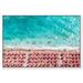 Oliver Gal Paradise Beach Umbrellas - Graphic Art Canvas in Blue/Red/White | 16 H x 24 W x 1.5 D in | Wayfair 40680_24x16_CANV_WFL