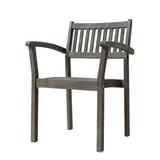 Rosalind Wheeler Set Of Two Brown Stacking Armchairs Wood in Gray | 33 H x 22 W x 23 D in | Outdoor Furniture | Wayfair