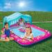 Banzai 35" x 74" x 56" Plastic Kiddie Pool Plastic in Blue/Pink | 35 H x 56 W x 74 D in | Wayfair 26784FRB