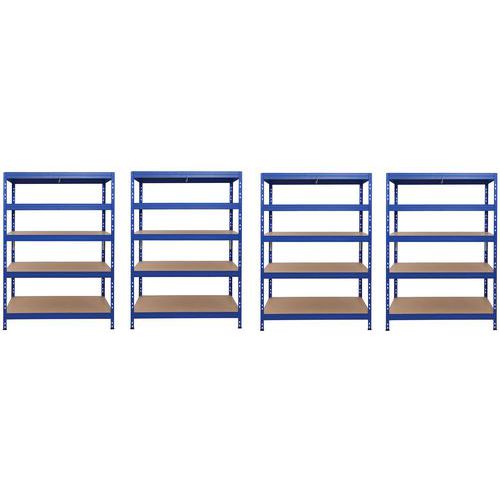 pack éco de 4 kits rayonnage rapid 3 - 1800x900x450 bleu