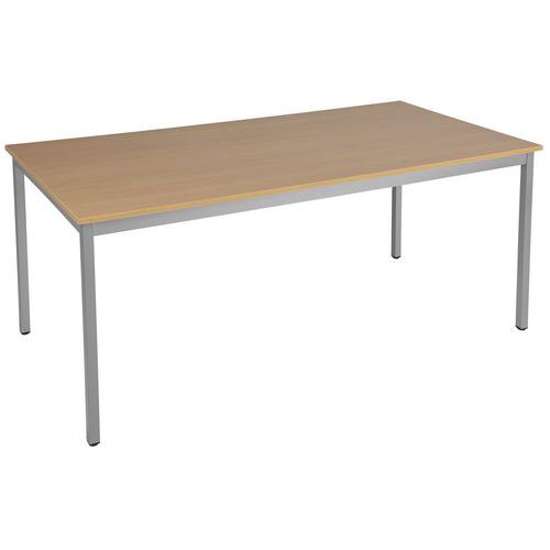 table universalis rectangle 160x80 plt chêne/9006 aluminium