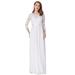 Ever-Pretty Womens Lace Plus Size Long Prom Dresses for Women 74123 White US24