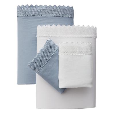 Scalloped Embroidered Sheet Set - White, Queen - Ballard Designs