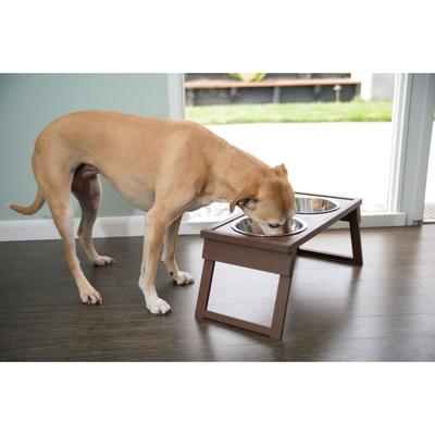 HiLo™ Pet Dog Raised Double Diner by New Age Pet in Russet