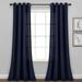 Faux Linen Grommet Window Curtain Panels Navy 52X84 Set - Lush Decor 21T010185