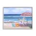 Stupell Industries Tropical Drink Beach Umbrella Chair Ocean Tide Landscape by Sally Swatland - Painting Canvas in Blue | Wayfair ai-563_gff_11x14