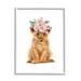 Stupell Industries Boho Rose Floral Crown Lion Cub Safari Animal by Ziwei Li - Graphic Art Print Canvas in Pink | 20 H x 16 W x 1.5 D in | Wayfair