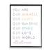 Stupell Industries You Are Our Miracle List Family Child Phrases by Anna Quach - Textual Art Canvas in Blue/Red | 14 H x 11 W x 1.5 D in | Wayfair