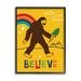 Stupell Industries Whimsical Believe Phrase Happy Smiling Big Foot by Nina Seven - Graphic Art Canvas in Brown/Green | Wayfair af-059_fr_24x30