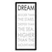 Stupell Industries Dream Bigger Than the Stars Motivational Phrase by Anna Quach - Textual Art Canvas in Gray/White | 24 H x 10 W x 1.5 D in | Wayfair