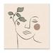 Stupell Industries Soft Female Face Line Drawing Abstract Plant Sun Black Framed Giclee Texturized Art By JJ Design House LLC Canvas | Wayfair