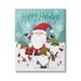 Stupell Industries Happy Holidays Phrase Santa Claus Snowy Forest Gnomes by Lisa Perry Whitebutton - Graphic Art Canvas in Blue/Green/Red | Wayfair