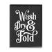 Stupell Industries Wash Dry & Fold Vintage Minimal Laundry by Lettered & Lined - Textual Art Canvas in Black/White | 20 H x 16 W x 1.5 D in | Wayfair