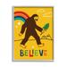 Stupell Industries Whimsical Believe Phrase Happy Smiling Big Foot by Nina Seven - Graphic Art Canvas in Brown/Green | Wayfair af-059_gff_16x20