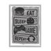 Stupell Industries Eat Sleep Game Repeat Phrases Video Gamer Icons by Lux + Designs - Textual Art Print Canvas in Gray | Wayfair ae-956_gff_24x30