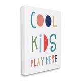 Stupell Industries Cool Play Here Sign Playful Block by Natalie Carpentieri - Textual Art Canvas | 20 H x 16 W x 1.5 D in | Wayfair ai-304_cn_16x20