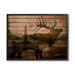 Stupell Industries Forest Elk Silhouette Rustic Plank Pattern Tree Landscape by Kim Allen - Graphic Art Canvas in Brown/Green | Wayfair