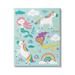 Stupell Industries Mermaid & Unicorn Rainbow College Kids' Fantasy Illustration by Andrea Jasid Grassi - Painting Canvas/ in Blue | Wayfair