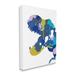 Stupell Industries T-rex Dinosaur Silhouette Graffiti Abstract Pattern by Anna Quach - Graphic Art Canvas in Blue | 30 H x 24 W x 1.5 D in | Wayfair