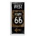 Stupell Industries Rustic Highway Route 66 Symbol Left Arrow Directional by Luke Wilson - Textual Art Canvas in Brown | Wayfair af-002_wfr_13x30