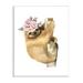 Stupell Industries Smiling Sloth Chic Pink Floral Crown Wild Animal by Ziwei Li - Graphic Art Wood in Brown | 19 H x 13 W x 0.5 D in | Wayfair