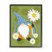 Stupell Industries Daisy Garden Gnome Blue Rainbow Floral Pattern by - Graphic Art Canvas in Green | 20 H x 16 W x 2 D in | Wayfair ae-961_fr_16x20