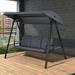 Sol 72 Outdoor™ Cooksey Porch Swing Metal in Black/Gray | 74 H x 82 W x 20 D in | Wayfair FE57F6C95D784808BDA980F425F2FC23