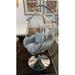 Everly Quinn Jettrin Porch Swing w/ Stand, Metal in Gray | 63 H x 41 W x 40 D in | Wayfair 904CC2448F8E4FE9965472E045EBDD54