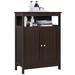 Lark Manor™ Pylesville 23.6" W x 31.5" H x 12" D Free-Standing Bathroom Cabinet Manufactured Wood in Brown | 31.5 H x 23.6 W x 12 D in | Wayfair