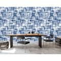 Corrigan Studio® Callister 3D Square Shapes 10'L x 24"W Peel & Stick Wallpaper Roll Vinyl in Blue/Gray | 24 W in | Wayfair