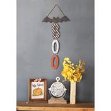 The Holiday Aisle® Boo Bat Wood Wall Hanging Decor w/ Jute Rope Hanger Wood in Brown | 33.5 H x 15.5 W x 0.375 D in | Wayfair