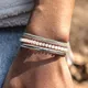 Bracelets à breloques plaqués argent 925 perles en pierre naturelle œil de chat bouddha tibétain