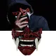 Eraspooky-Masque Demi-Visage en Latex pour Adulte Japonais Assassin Ronin Samouraï Démon Oni