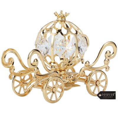 24k Goldplated Matashi Cinderella Pumpkin Coach Made with Genuine Matashi Crystals