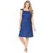 Plus Size Women's Short Supportive Gown by Dreams & Co. in Evening Blue Dot (Size 4X)