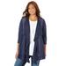 Plus Size Women's Lovely Layers Drape Cardigan by Catherines in Navy (Size 0X)