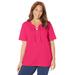 Plus Size Women's Suprema® Lace-Up Duet Tee by Catherines in Pink Burst (Size 0X)