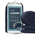 Silentnight Coverless Duvet and Pillow Set - Washable Duvet Quilt Bed Set with Pillow Included - No Cover Needed Ideal for Camping, Sleepovers and University, Navy, Double