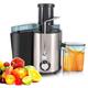 500ml Electric Juicer, Food Grade Stainless Steel Centrifugal Juicer, Slow Juicer Masticating Juicer Machine with 75mm Large Feeding Tube, High Efficiency 2 Level Adjustable Speed Juice Making