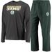 Men's Concepts Sport Green/Heathered Charcoal Colorado State Rams Meter Long Sleeve T-Shirt & Pants Sleep Set