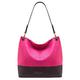 Wrangler Hobo Bags for Women Vegan Leather Top Handle Shoulder Purses and Handbags, Two Tone Hot Pink, L