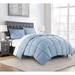 Latitude Run® Down Alternative Microfiber Comforter Set Polyester/Polyfill/Microfiber in Blue | Oversized Queen Comforter + 2 Standard Shams | Wayfair