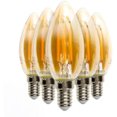Eclairage Design - Los mit 5 LED-Lampen E14 C35 Amber Filament 4W Image