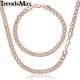 Trendsmax-Ensemble de Bijoux en Or Rose pour Femme Bracelet et Collier à Maillons VéniKh