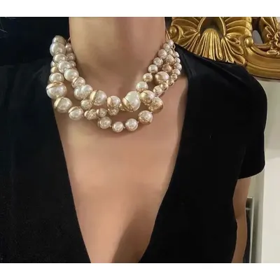 ChimVintage-Colliers personnalisés JOChoker Pearl pour femmes Bijoux de fête