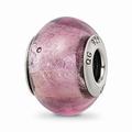 925 Sterling Silver Reflections Lavender Italian Murano Bead; for Adults and Teens; for Women and Men