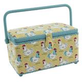 Dritz Medium Sewing Basket Yellow Chickens