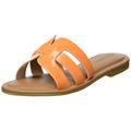 The Drop Damen Monika Flat H-band Slide Sandal Flat Sandal, Orange, 39 EU (8 US)