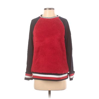 Tommy Hilfiger Sweatshirt: Red Solid Tops - Women's Size Small